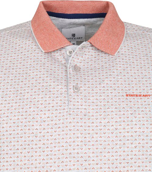 State Of Art Polo Druck Grau Rot Product / Detail