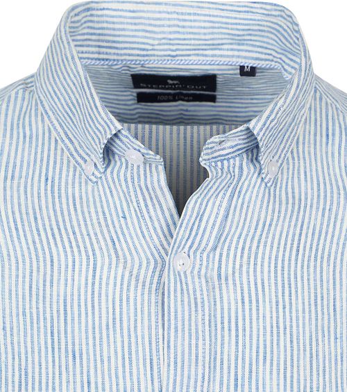 Steppin' Out Hemd Linnen Streep Lichtblauw Product / Detail