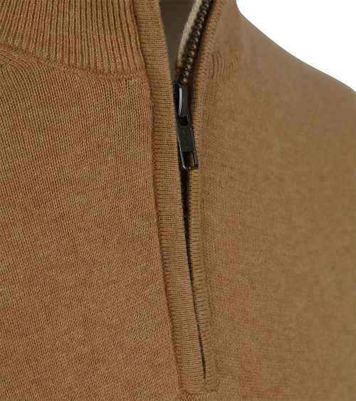 Jersey Half-Zip de Steppin' Out de algodón y cachemira en color camel Product / Detail