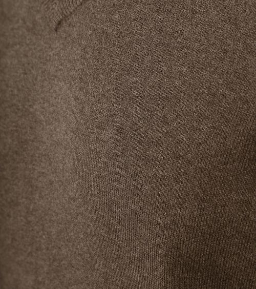 Steppin' Out Sweter bawełna-kaszmir z dekoltem V w kolorze taupe melange Product / Detail
