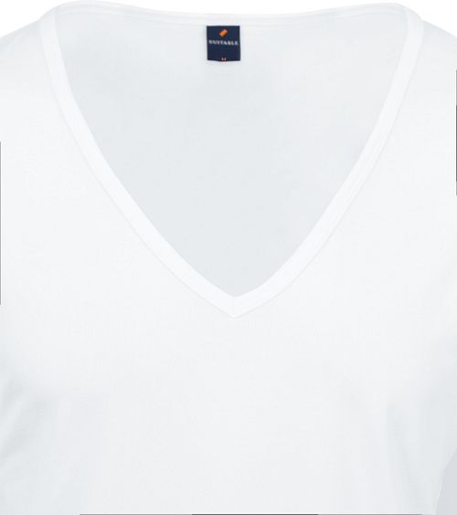 Suitable T-Shirt blanco con cuello pico profundo Vitaru Stretch (pack de 4) Product / Detail