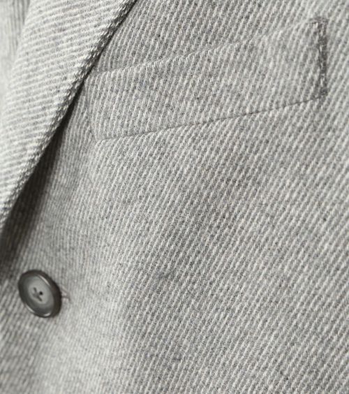 Suitable Coat Wol Twill Grijs Product / Detail