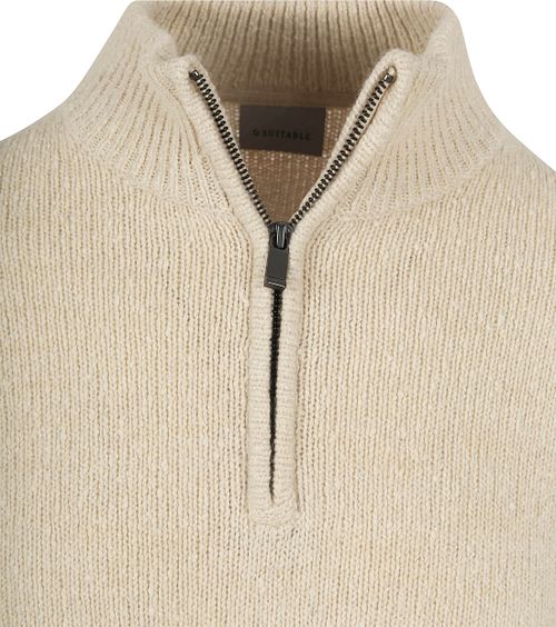 Suitable Halvglidelås Pullover Kokt Ull Ecru Product / Detail