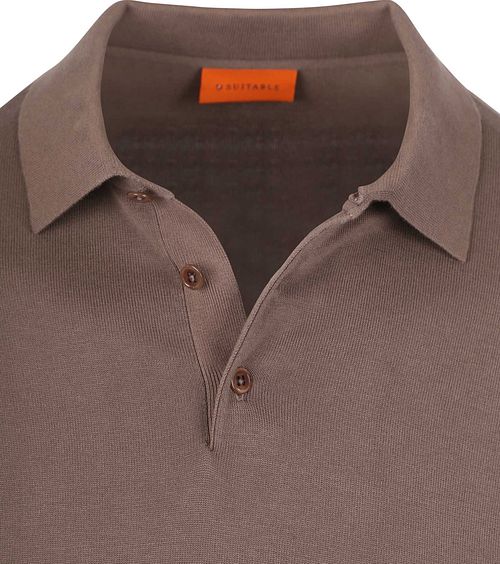 Suitable Compact Cotton Polo Shirt Taupe Product / Detail