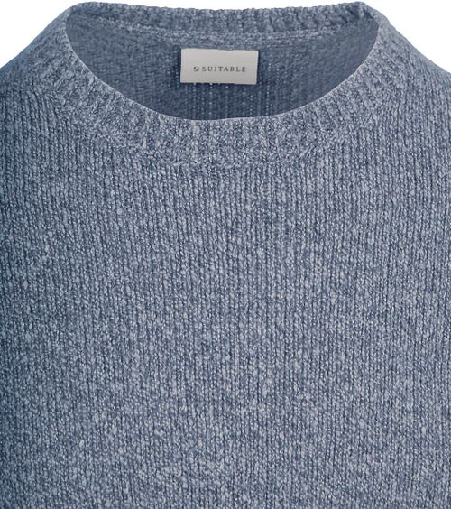 Suitable Pullover Boiled Wool Blue Product / Detail