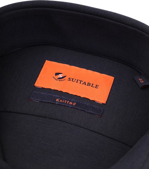Suitable Knitted Pique Hemd Navy Product / Detail