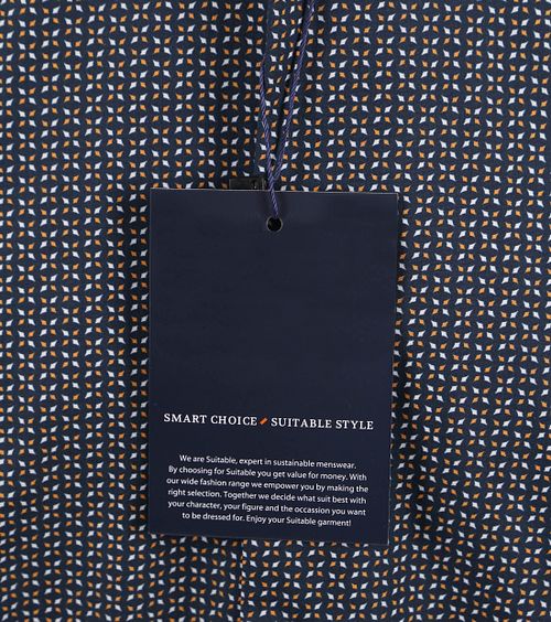 Suitable Kortärmad Skjorta Tryck Navy Product / Detail