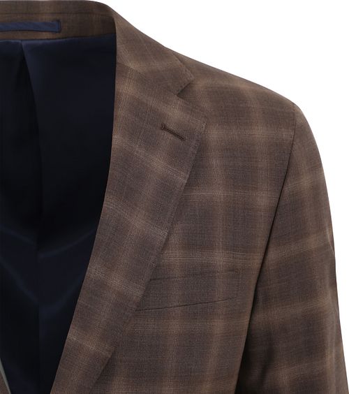 Suitable Strato Toulon Costume en Laine à Carreaux Marron Product / Detail