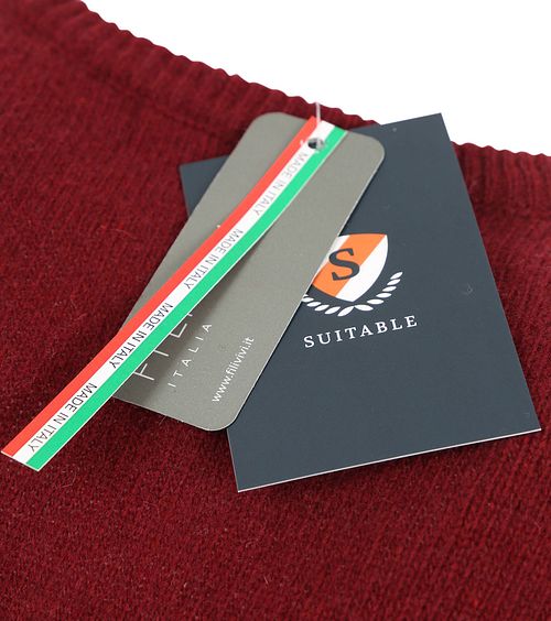 Suitable Lamswol Trui V-Hals Bordeaux Product / Detail