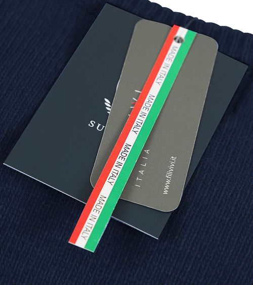 Suitable maglione in lana d’agnello con scollo a V blu scuro Product / Detail