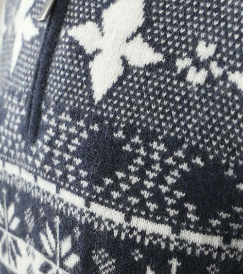 Suitable Odde Half Zip Trui Wolblend Navy Product / Detail