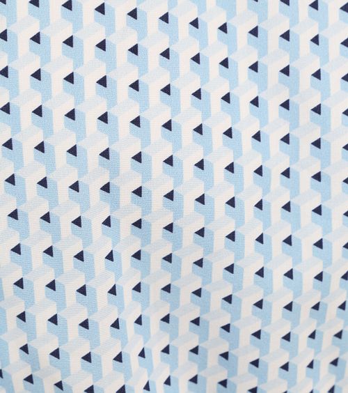 Suitable Short Sleeve Overhemd Print Blauw Product / Detail