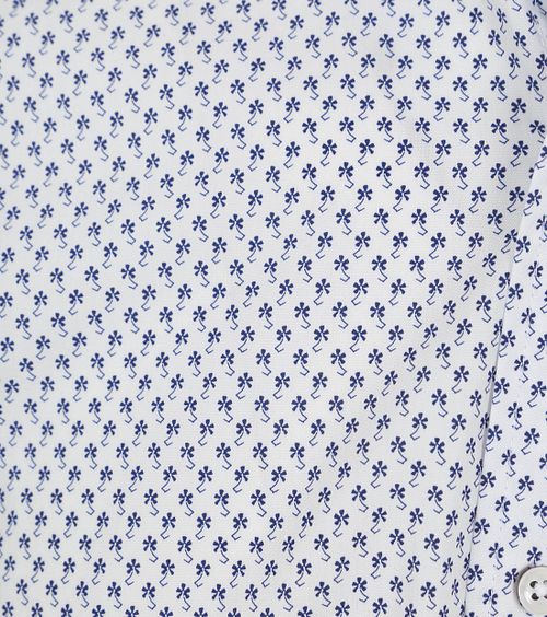 Suitable Short Sleeve Overhemd Print Blauw Product / Detail