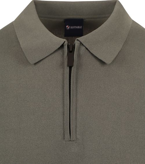 Suitable half-zip polo i grönt Product / Detail