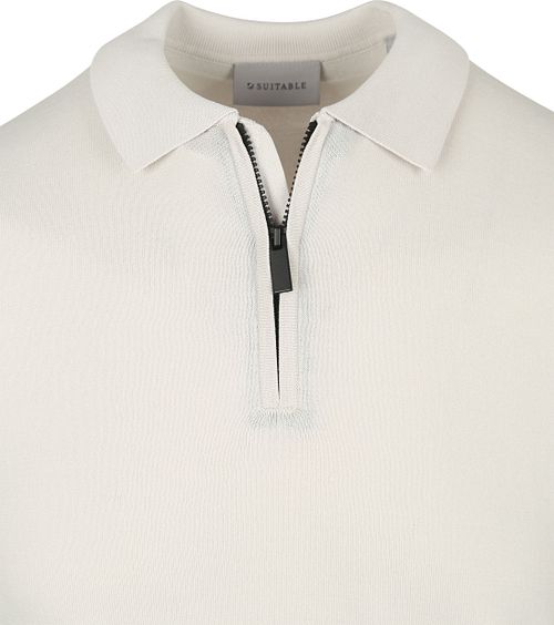 Suitable Stickad Polo med Halv Dragkedja Beige Product / Detail