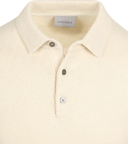 Suitable Heavy Knitted Polo Raw Ecru Product / Detail