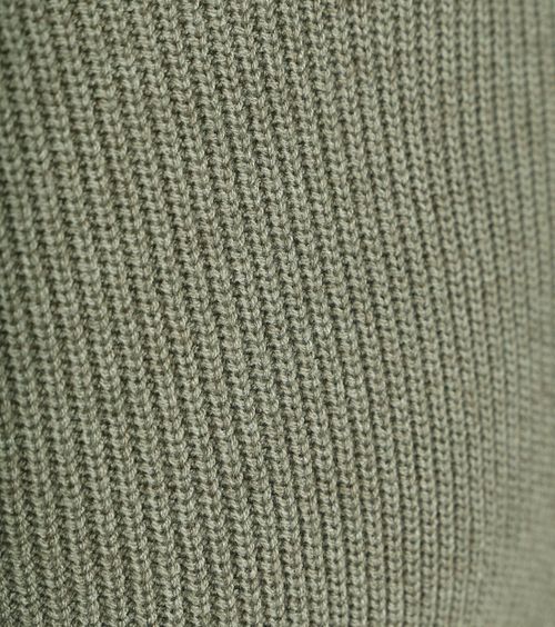 Suitable Pull Demi-Zip Mix Laine Vert Model / Voorkant