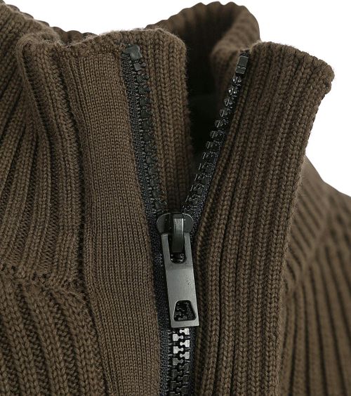 Suitable Half Zip Wollpullover Dunkelgrün Product / Detail