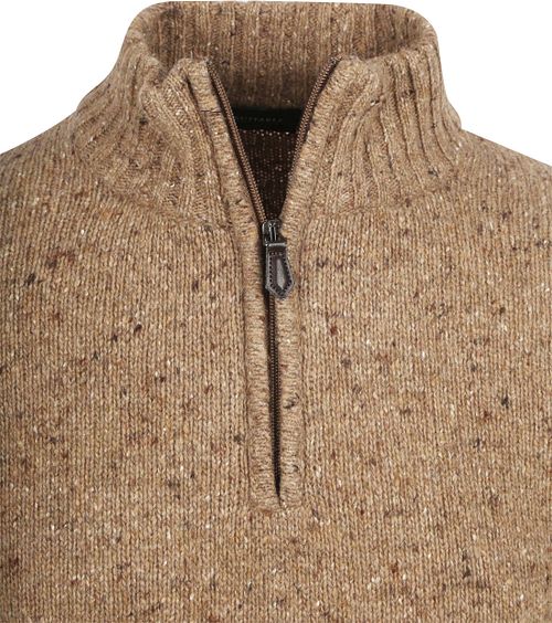 Suitable Half Zip Pullover Tweed Wool Blend Beige Product / Detail