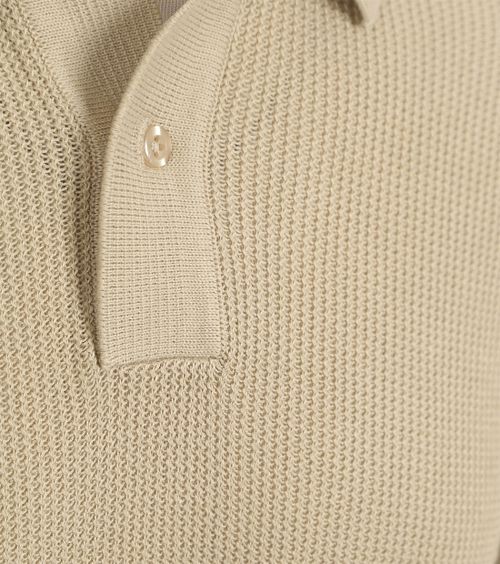 Suitable Respect Polo Structure Knit beżowy Product / Detail