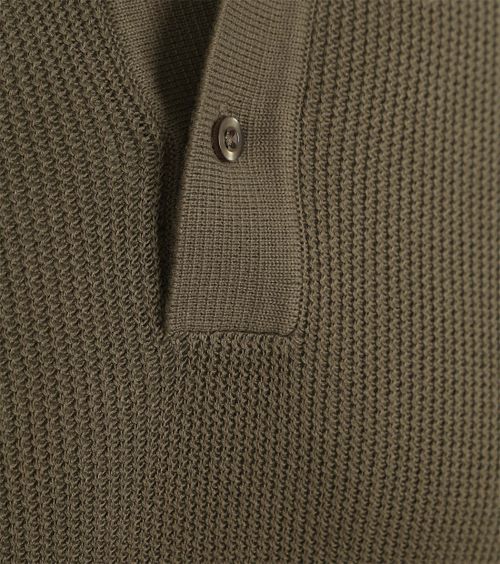 Suitable Respect Polo Structure Knit oliwkowy Product / Detail