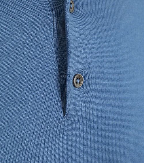 Suitable Rishi Polo i Blå Merinoull Product / Detail