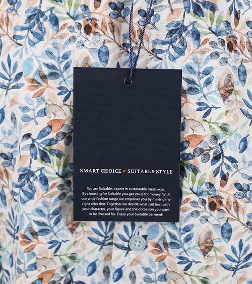 Suitable Short Sleeve Hemd Blumenmuster Blau Product / Detail