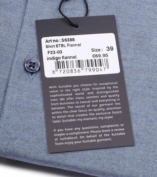 Suitable Skjorta Sprid Krage Flanell Blå Product / Detail