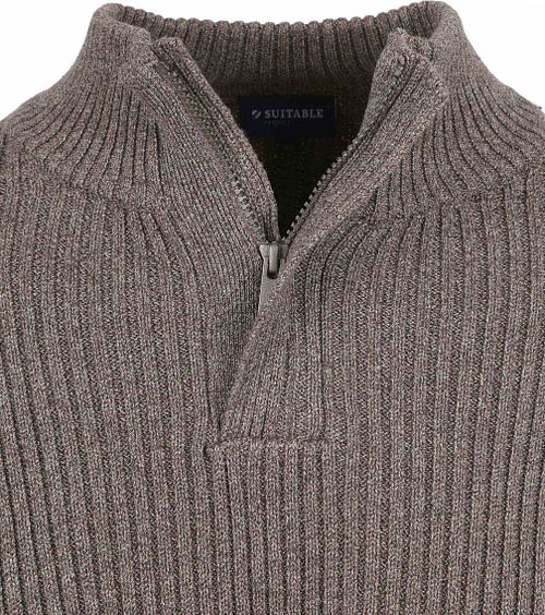 Suitable Mou Half Zip sweter w kolorze taupe Product / Detail