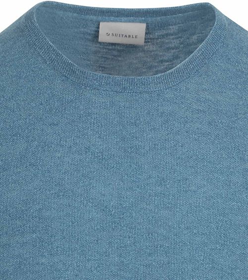 Suitable T-Shirt piqué de lino azul Product / Detail