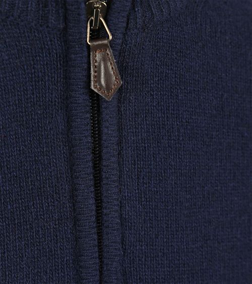 Suitable Halv Lynlås Trøje i Lammeuld Navy Product / Detail