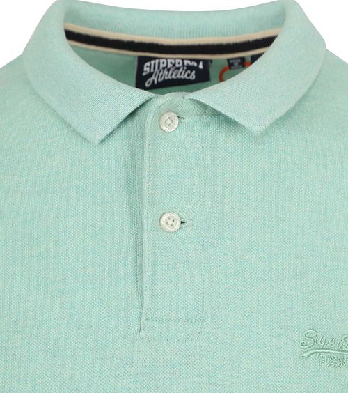 Superdry Piqué Poloshirt Melange Lichtgroen Product / Detail