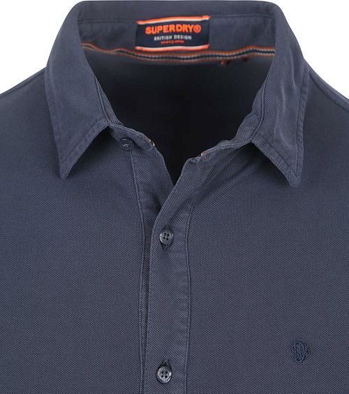 Superdry Skjorte Vintage Destroy Pique Seiling Navy Product / Detail