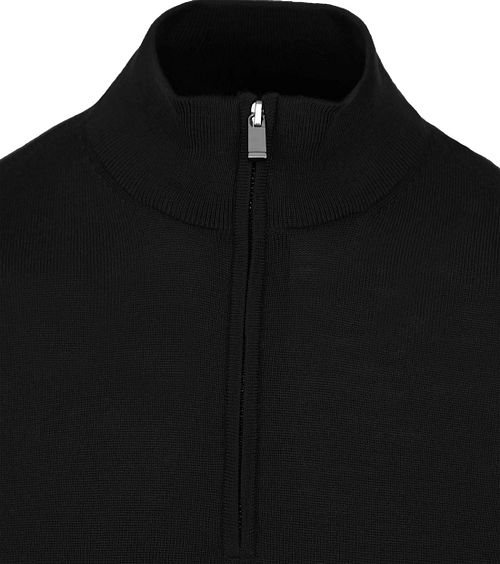 Suitable Merino Halvveis Glidelås Genser Svart Product / Detail