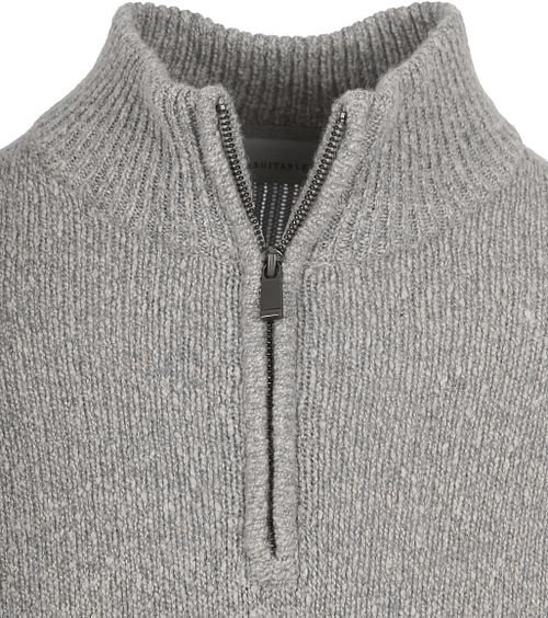 Suitable pulower z krótkim zamkiem (half zip) z gotowanej wełny, szary Product / Detail