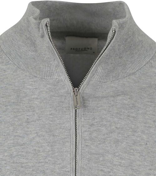 Profuomo luksusowy pulower z zamkiem Half Zip w kolorze szarym Product / Detail