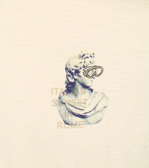 T-Shirt No-Excess Slub con estampados colocados en crudo Product / Detail