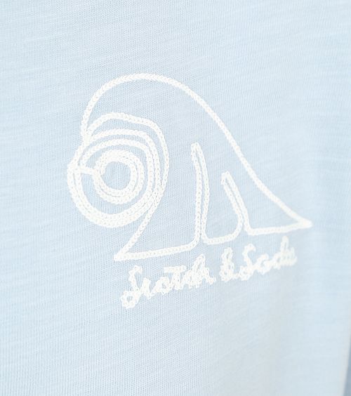 T-Shirt Scotch And Soda Slub con ricamo blu Product / Detail