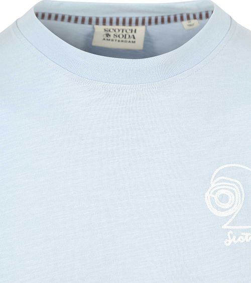T-Shirt Scotch And Soda Slub z haftem w kolorze niebieskim Product / Detail