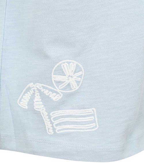 T-Shirt Scotch And Soda Slub z haftem w kolorze niebieskim Product / Detail