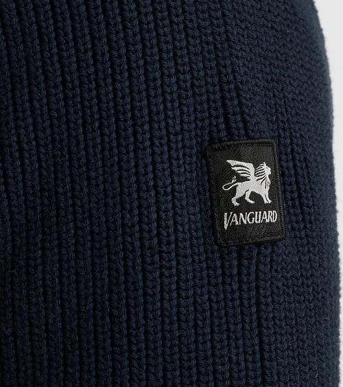 Vanguard Trui Half Zip Structuur Navy Model / Detail