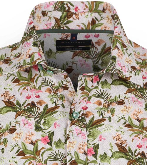 Suitable Camicia a maniche corte con stampa jungle verde Product / Detail