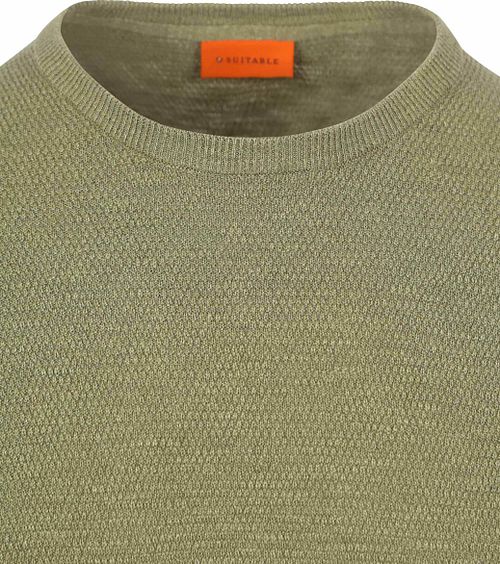 Suitable maglione testurizzato slub verde oliva Product / Detail