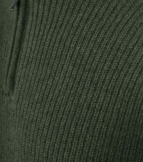 Steppin' Out maglione in lana d’agnello half-zip verde oliva Product / Detail