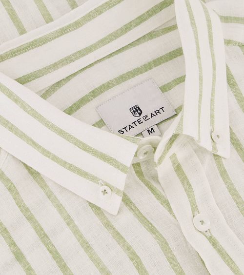 State of Art Chemise De Lin Rayures Vert Product / Detail