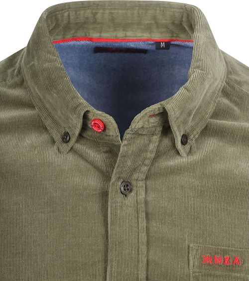NZA Chemise Omar Fine Corduroy Vert Olive Product / Detail