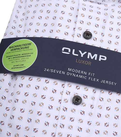 Olymp Luxor Overhemd Print Wit Product / Detail