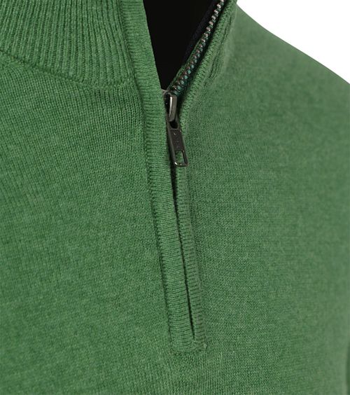 Steppin' Out sweter half-zip z bawełny i kaszmiru, zielony Product / Detail