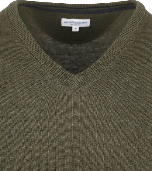 Sweter McGregor z dekoltem w serek w kolorze oliwkowym Product / Detail