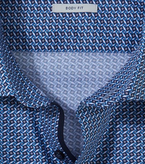 OLYMP Overhemd Level 5 Print Mid Blauw Product / Detail